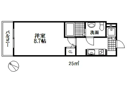 エスレジデンス神戸磯上通(1K/8階)の間取り写真