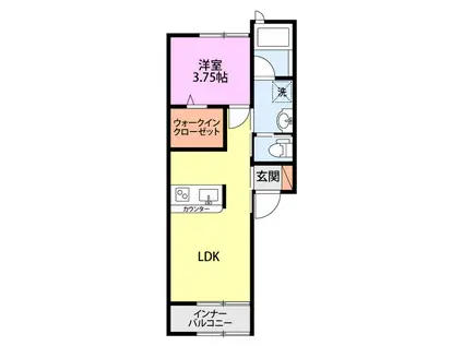 アザレア(1LDK/1階)の間取り写真