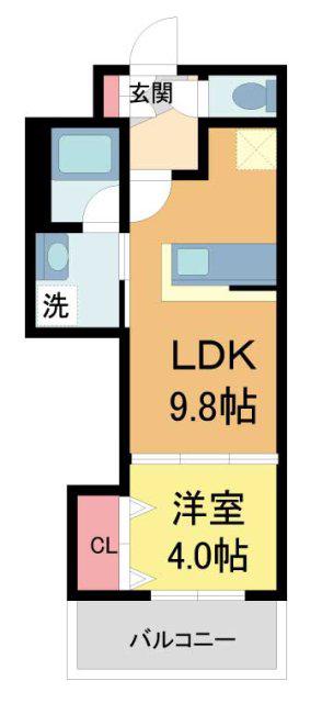ウェルスクエア西宮(1LDK/1階)の間取り写真