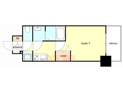 ファーストフィオーレ尼崎グランウエスト(1K/6階)の間取り写真