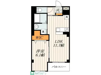 プリマヴェラ綾瀬(1LDK/1階)の間取り写真