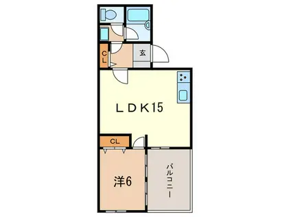 ロイヤルメゾン甲東園IX(1LDK/1階)の間取り写真