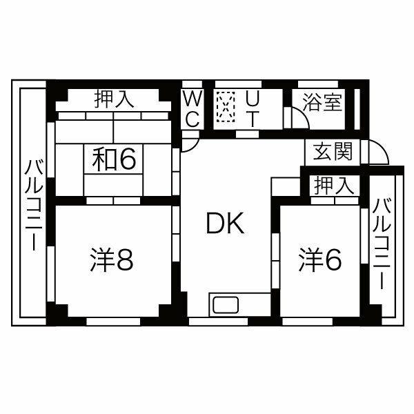 ロイヤルカナン(3DK/3階)の間取り写真