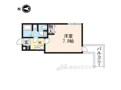 CASA WOOD西浦町(1K/3階)の間取り写真