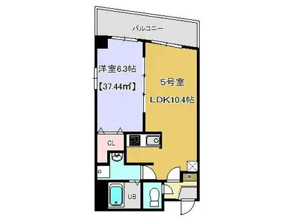 プランドール千葉(1LDK/1階)の間取り写真