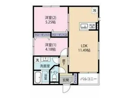 アーツ駒込(2LDK/2階)の間取り写真