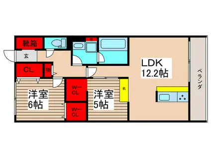LE LIEN(2LDK/1階)の間取り写真