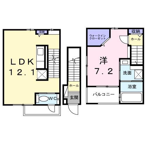 サンダーソニア(1LDK/2階)の間取り写真