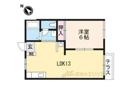 ハイツ岡田(1LDK/1階)の間取り写真