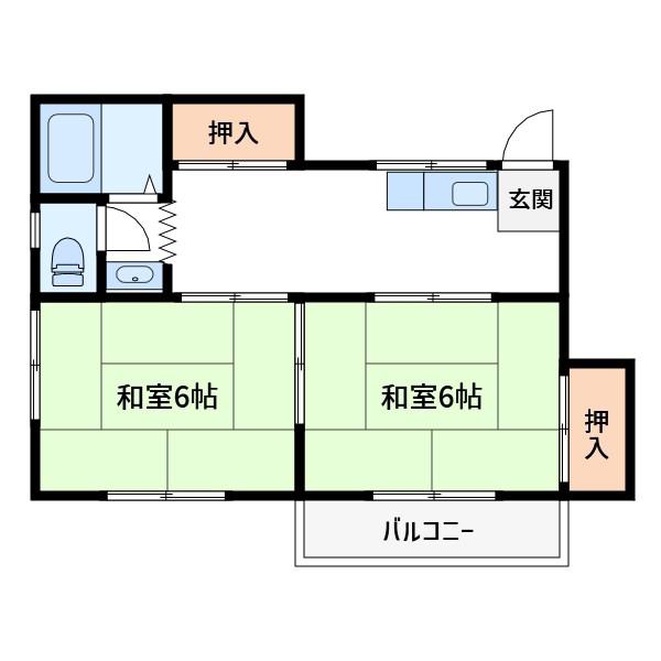 昭和ハイツ(2DK/2階)の間取り写真