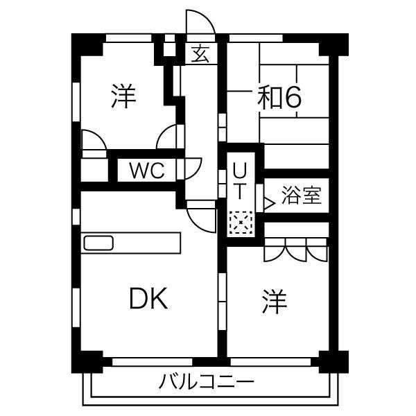 ベルルージュ上社(3LDK/6階)の間取り写真