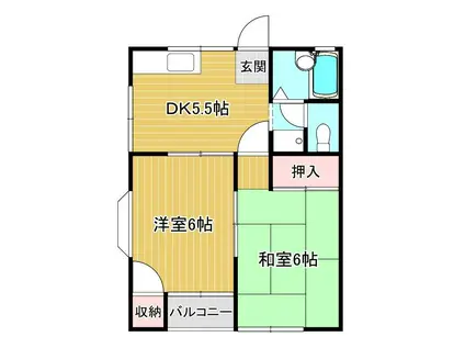 サトーハイツ(2DK/2階)の間取り写真