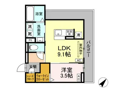 カーサ・クレール(1LDK/2階)の間取り写真