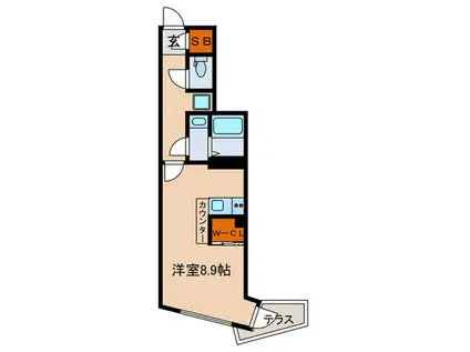 K&W千駄木(ワンルーム/1階)の間取り写真