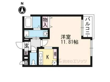 コリーナ宇多野(1K/1階)の間取り写真