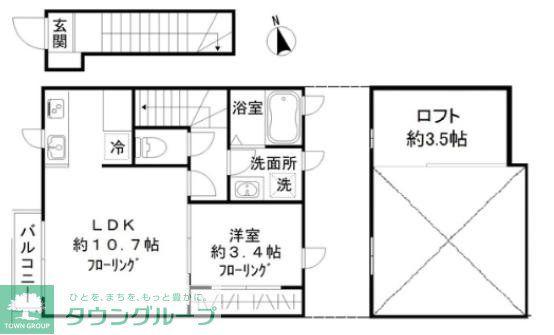 PEAK AVENUE MEE(1LDK/2階)の間取り写真