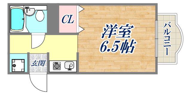 アメニティハイツ上ヶ原壱番館(1K/2階)の間取り写真