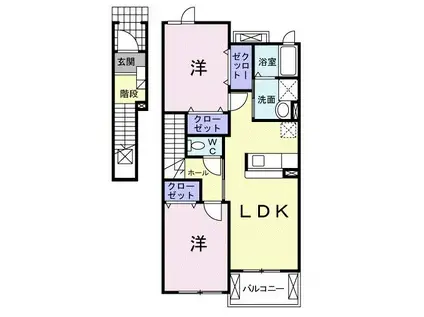 サンローズII(2LDK/2階)の間取り写真