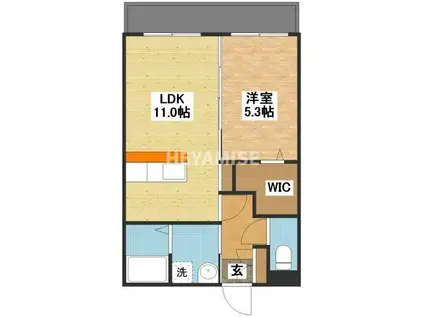 ユーミー岩松A棟(1LDK/3階)の間取り写真