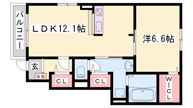 メイベリーナII(1LDK/1階)の間取り写真