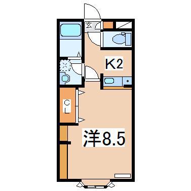 ベルリード安積(1K/1階)の間取り写真