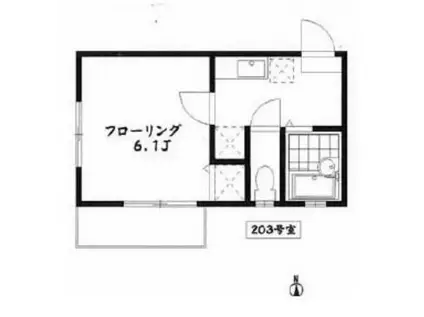 R・E・A新川(1K/1階)の間取り写真