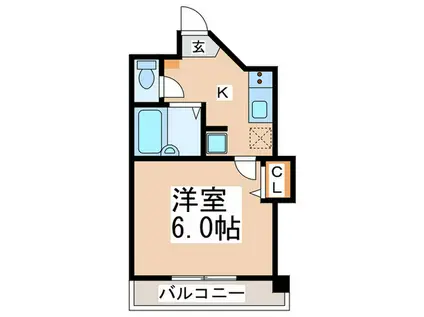 ハーバーライフ市岡(1K/2階)の間取り写真