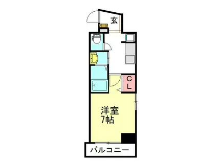 SSレジデンス川越(1K/9階)の間取り写真