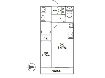 グラースラフィネ南春日丘(1LDK/1階)の間取り写真