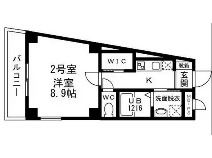 グランデュオM海老江(1K/3階)の間取り写真