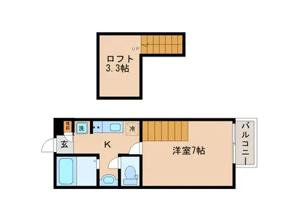 アスコット原町4丁目(1K/1階)の間取り写真