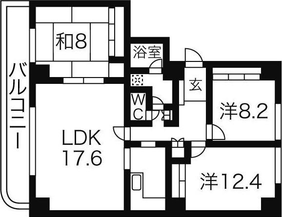 ビッグウイン915(3LDK/3階)の間取り写真