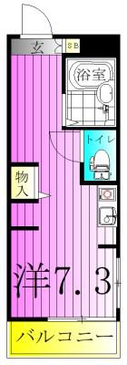 TIZ CARROTティーズキャロット(ワンルーム/2階)の間取り写真