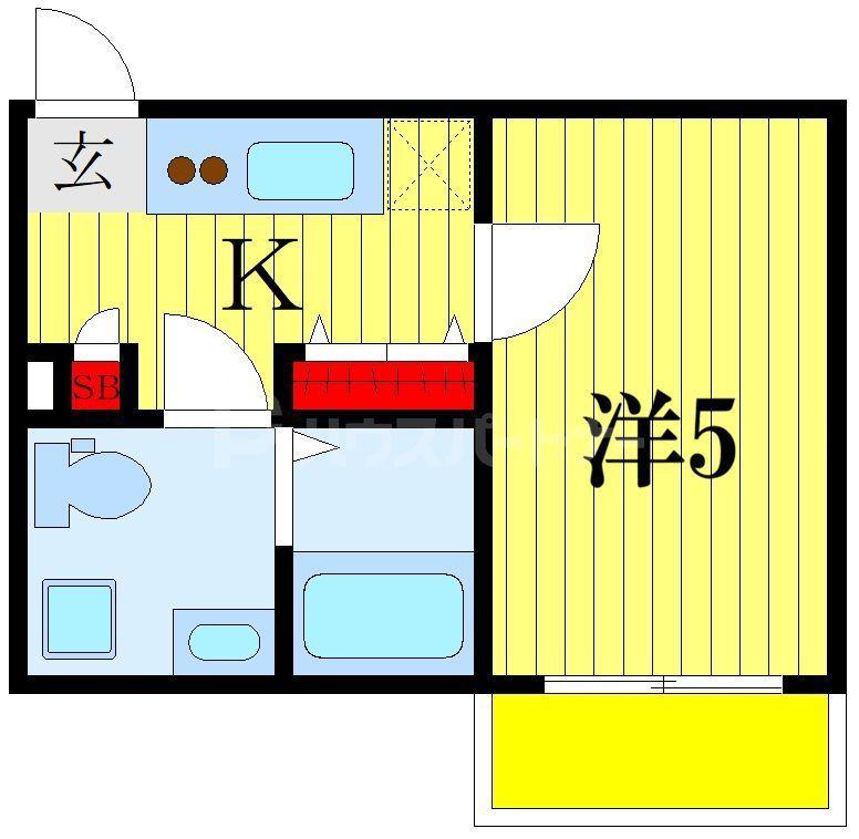 FLEUR S-KASHIWA(1K/1階)の間取り写真