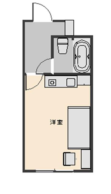 シップスイン石巻 A棟(ワンルーム/2階)の間取り写真