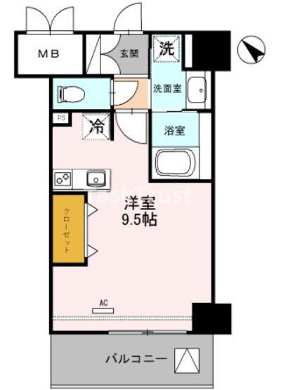 ラルーチェ北梅田(ワンルーム/2階)の間取り写真