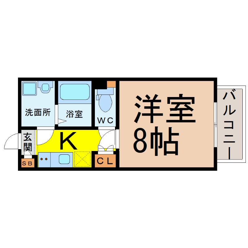 シュトラール千代田(1K/6階)の間取り写真