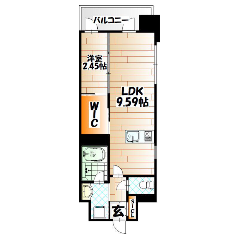 プレジデンス ざ 三萩野(1LDK/5階)の間取り写真