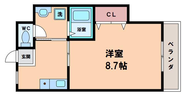 エリジオン2(1K/2階)の間取り写真