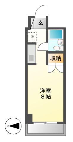 ブルーシャンピア芝川(ワンルーム/4階)の間取り写真