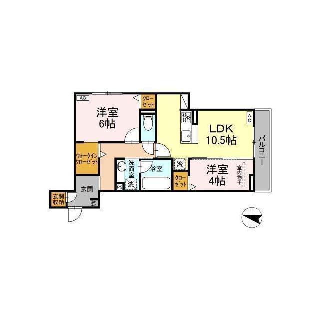 仮D-ROOM長泉町下土狩(2LDK/3階)の間取り写真