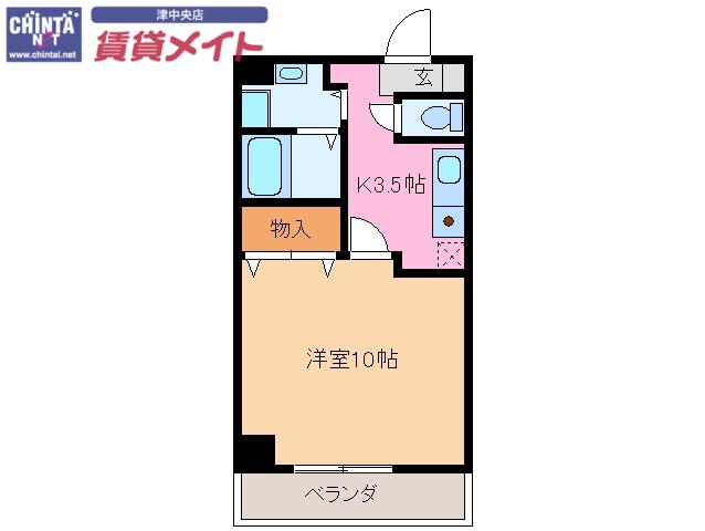 アヴェニール(1K/4階)の間取り写真
