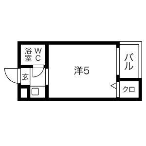 アパートメント東淀川II(1K/5階)の間取り写真