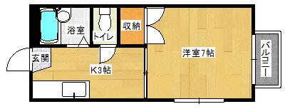 サマックスアコールグラン(1K/2階)の間取り写真