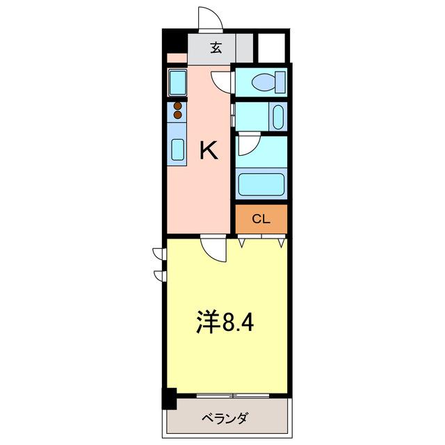ノーブルスクエア(1K/4階)の間取り写真