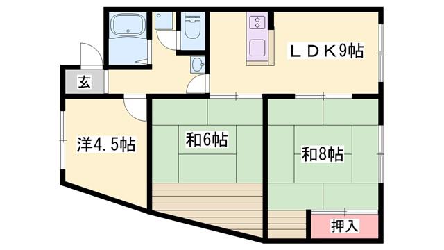 元町東ビル(3LDK/4階)の間取り写真