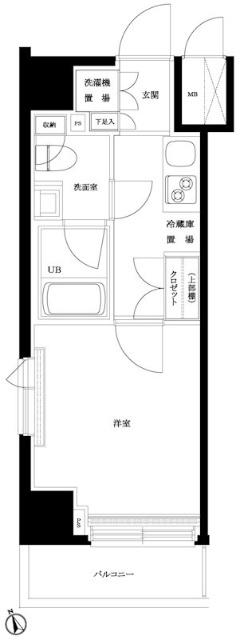 ルーブル新丸子(1K/3階)の間取り写真