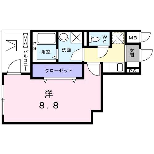 エスモアール杉並(1K/2階)の間取り写真