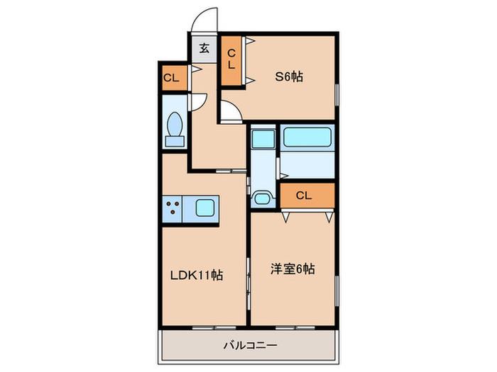 スローハス コート(2LDK/1階)の間取り写真