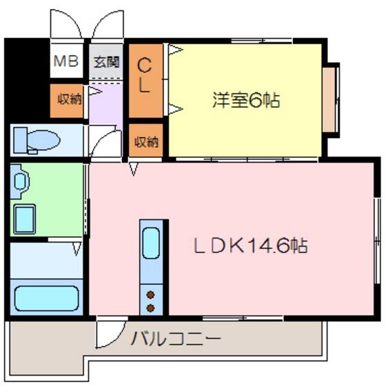 ヴィレッジMT(1LDK/3階)の間取り写真